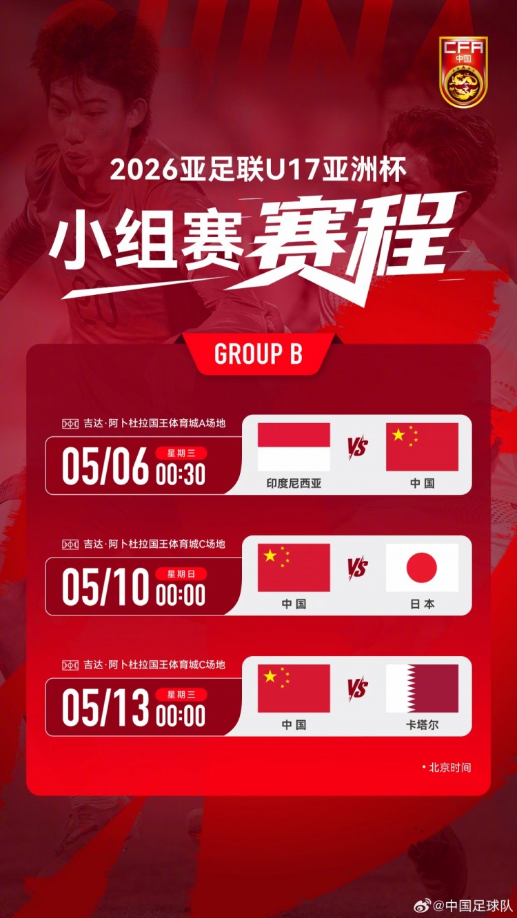 U17亞洲杯：中國(guó)小將首戰(zhàn)印尼，艾比布拉領(lǐng)銜攻擊線